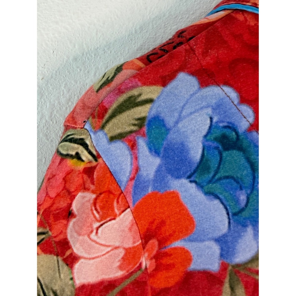 Johnny Was The Carly Pajama Top Dragon Floral Pima Cotton Red Sleepwear Lounge S - Picture 5 of 10